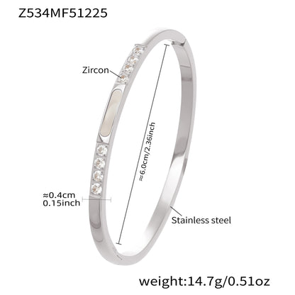 Silver 18k gold plated zircon bangle size: 6.0cm inner diameter 14.7g weight