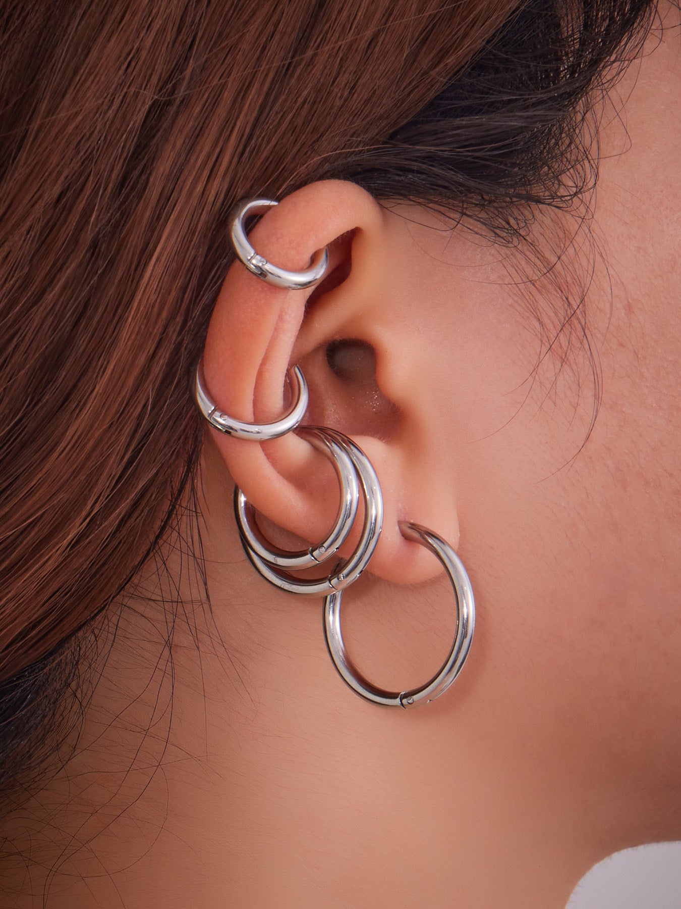 316L Stainless Steel Mixed Metal Two-Tone Minimalist Hoop Earrings | PVD Gold Huggie Hoops