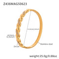 Z436 gold white zircon Fried Dough Twists bracelet
