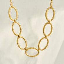 18K PVD gold chunky oval link necklace displayed as a single product