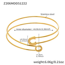 316L Stainless Steel Minimalist Geometric Open Bangle Set