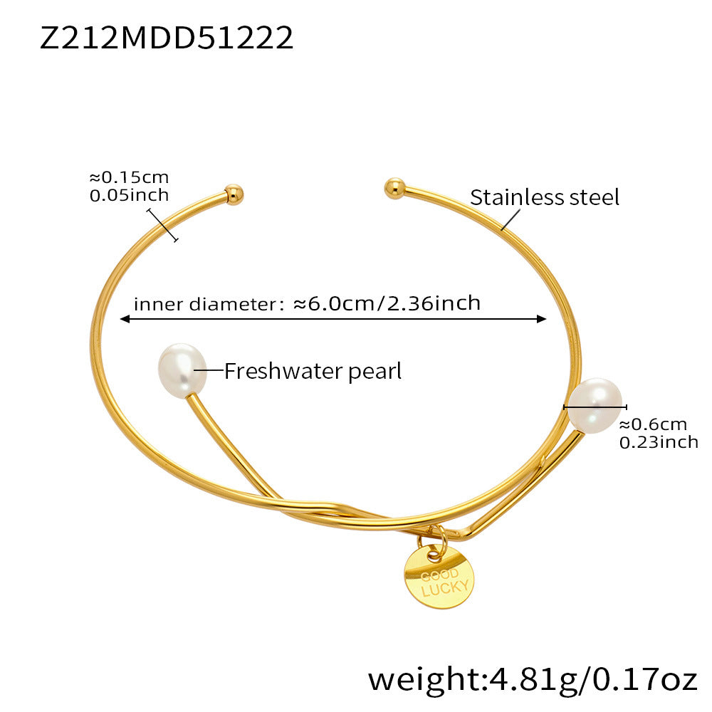 316L Stainless Steel Minimalist Geometric Open Bangle Set