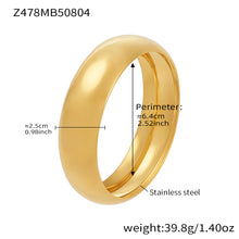 18k gold plated stainless steel wide cuff bracelet 2.5cm width, spec view with perimeter weight details