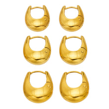 316L Stainless Steel 18K PVD Gold U-Shaped Earrings