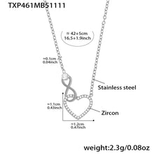 316L Stainless Steel Infinity Heart Zirconia Bracelet & Necklace