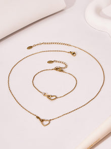 316L Stainless Steel Infinity Heart Zirconia Bracelet & Necklace