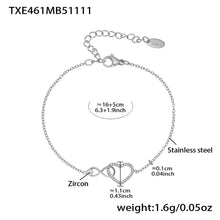 316L Stainless Steel Infinity Heart Zirconia Bracelet & Necklace