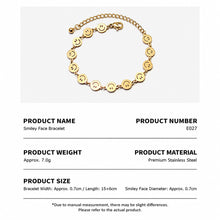 316L Stainless Steel 18K PVD Gold Minimalist Smiley Face Bracelet
