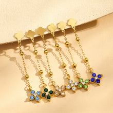 316L Stainless Steel 18K PVD Gold Clover Zircon Earrings made with 316L stainless steel and 18K PVD gold finish for wholesale jewelry buyers - image 10