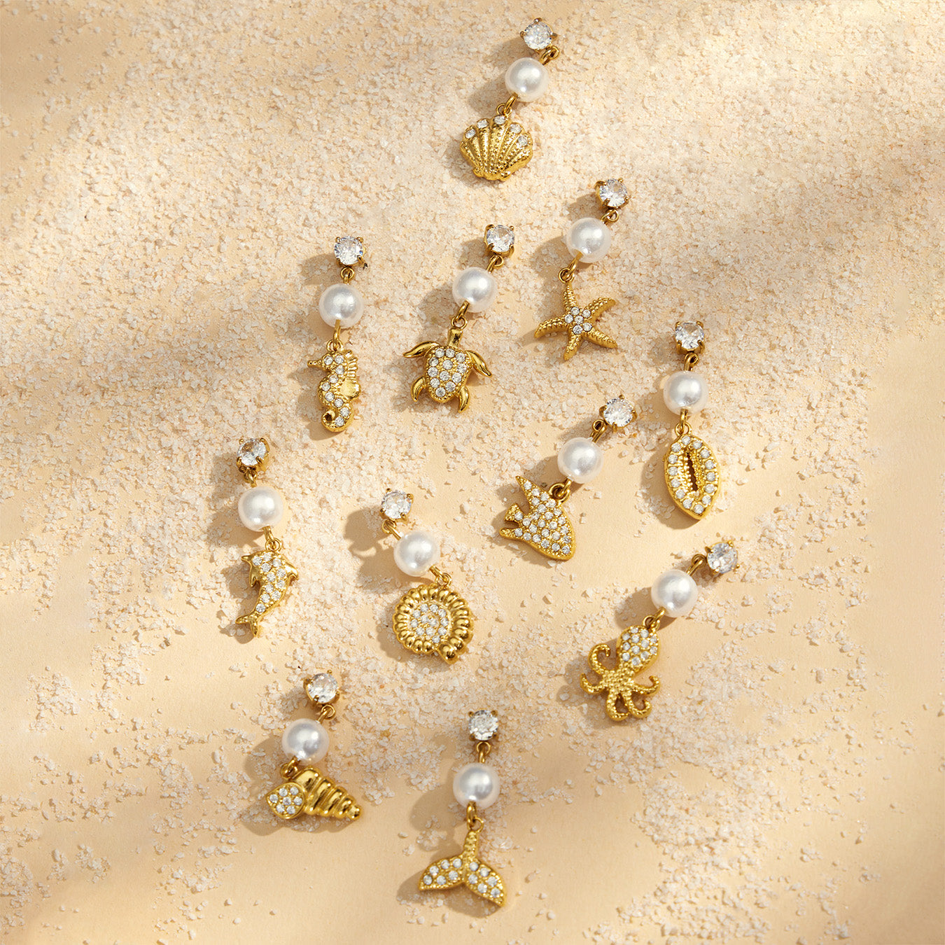 316L Stainless Steel 18K PVD Gold Ocean Series Earrings made with 316L stainless steel and 18K PVD gold finish for wholesale jewelry buyers - image 11