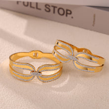 316L Stainless Steel 18K PVD Gold Double Layer Zircon Bangle made with 316L stainless steel and 18K PVD gold finish for wholesale jewelry buyers - image 11