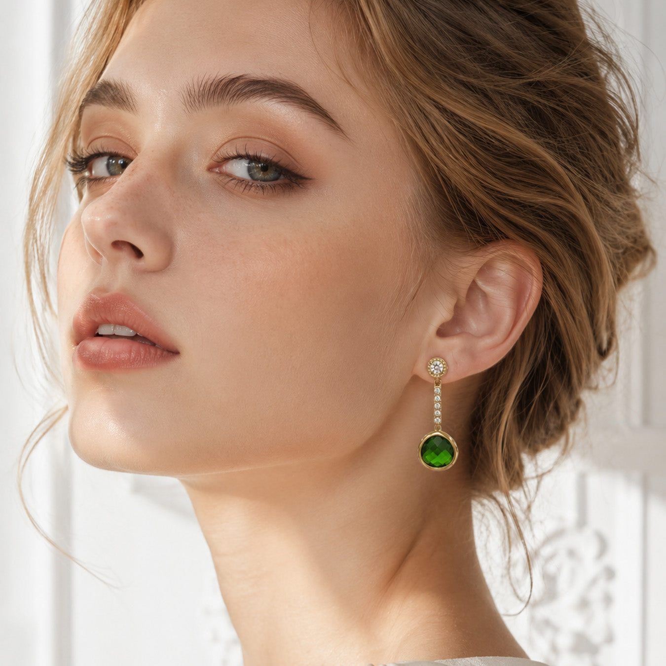 316L Stainless Steel 18K PVD Gold Colorful Glass Stone Earrings made with 316L stainless steel and 18K PVD gold finish for wholesale jewelry buyers - image 11
