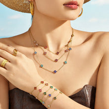 316L Stainless Steel 18K PVD Gold Clover Zircon Necklace and Bracelet Collection made with 316L stainless steel and 18K PVD gold finish for wholesale jewelry buyers - image 12