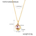 Necklace / Gold Light Pink CZ