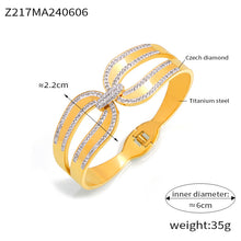 316L Stainless Steel 18K PVD Gold Double Layer Zircon Bangle made with 316L stainless steel and 18K PVD gold finish for wholesale jewelry buyers - image 13