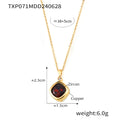 Necklace / Gold Dark Red CZ