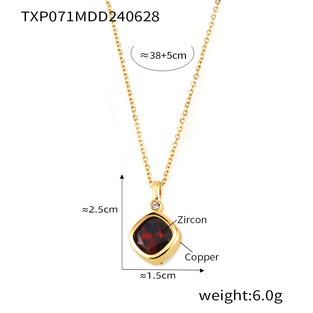 316L Stainless Steel 18K PVD Gold Colorful Zircon Earrings and Necklace Collection made with 316L stainless steel and 18K PVD gold finish for wholesale jewelry buyers - image 13