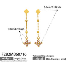 316L Stainless Steel 18K PVD Gold Clover Zircon Earrings made with 316L stainless steel and 18K PVD gold finish for wholesale jewelry buyers - image 13