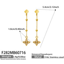 316L Stainless Steel 18K PVD Gold Clover Zircon Earrings made with 316L stainless steel and 18K PVD gold finish for wholesale jewelry buyers - image 14