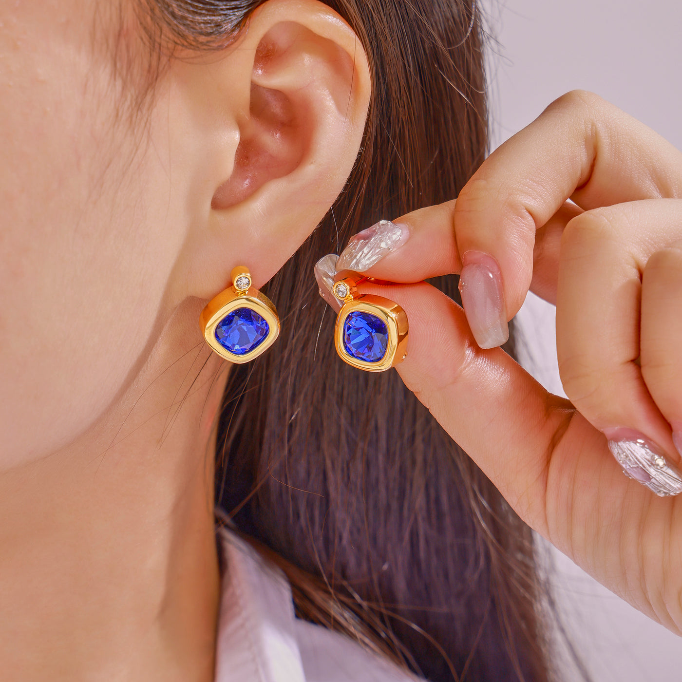 316L Stainless Steel 18K PVD Gold Colorful Zircon Earrings and Necklace Collection made with 316L stainless steel and 18K PVD gold finish for wholesale jewelry buyers - image 15
