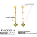 Light Green CZ Gold / Earrings