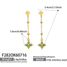 316L Stainless Steel 18K PVD Gold Clover Zircon Earrings made with 316L stainless steel and 18K PVD gold finish for wholesale jewelry buyers - image 16