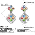 Style A Multi Color Zircon Steel Earrings (TXF599) / Default