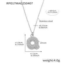 Steel letter Q initial necklace size card in 316L stainless steel by Miduoduo Jewelry for personalized jewelry buyers