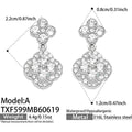 Style A White Zircon Steel Earrings (TXF599) / Default
