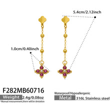 316L Stainless Steel 18K PVD Gold Clover Zircon Earrings made with 316L stainless steel and 18K PVD gold finish for wholesale jewelry buyers - image 18