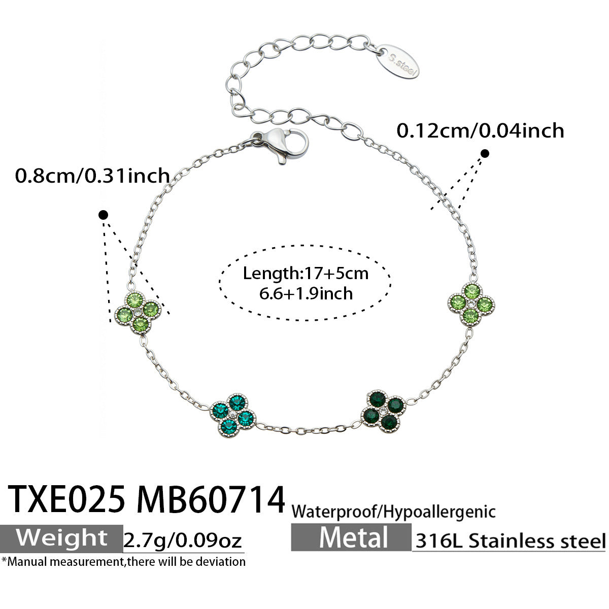316L Stainless Steel 18K PVD Gold Clover Zircon Necklace and Bracelet Collection made with 316L stainless steel and 18K PVD gold finish for wholesale jewelry buyers - image 19