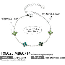 316L Stainless Steel 18K PVD Gold Clover Zircon Necklace and Bracelet Collection made with 316L stainless steel and 18K PVD gold finish for wholesale jewelry buyers - image 19