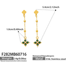 316L Stainless Steel 18K PVD Gold Clover Zircon Earrings made with 316L stainless steel and 18K PVD gold finish for wholesale jewelry buyers - image 19