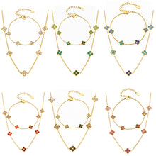 Clover Zircon Gold Necklace