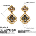 Style A Black Grey Zircon Gold Earrings (TXF599) / Default