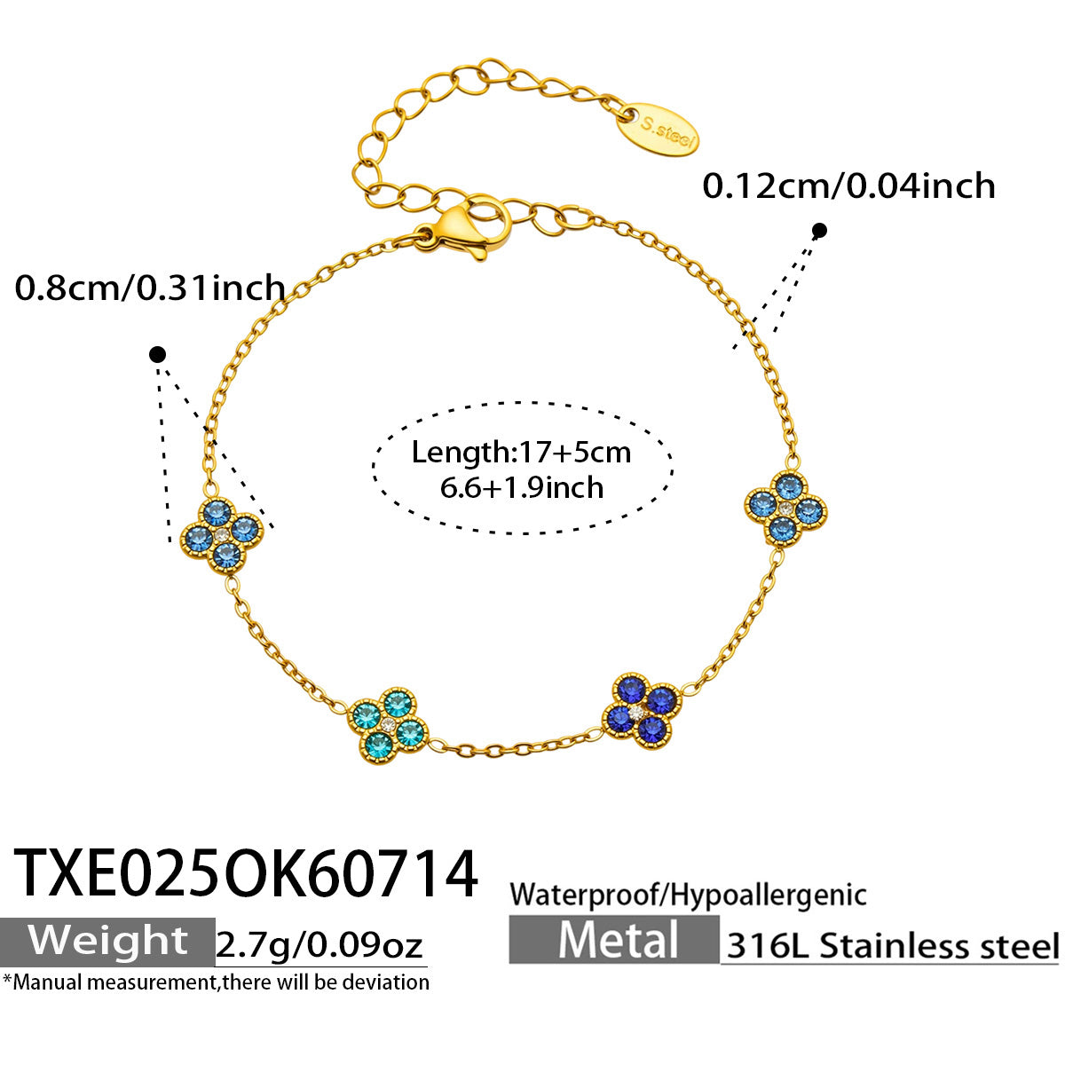 316L Stainless Steel 18K PVD Gold Clover Zircon Necklace and Bracelet Collection made with 316L stainless steel and 18K PVD gold finish for wholesale jewelry buyers - image 20