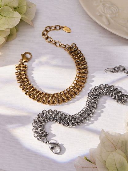 316L Stainless Steel Fashion Stackable Chunky Cuban Link Chain Bracelet - Image 20
