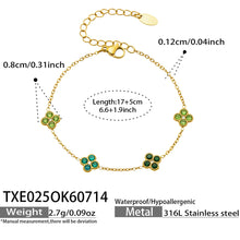 316L Stainless Steel 18K PVD Gold Clover Zircon Necklace and Bracelet Collection made with 316L stainless steel and 18K PVD gold finish for wholesale jewelry buyers - image 21