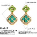 Style A Green Zircon Gold Earrings (TXF599) / Default