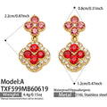 Style A Red Zircon Gold Earrings (TXF599) / Default