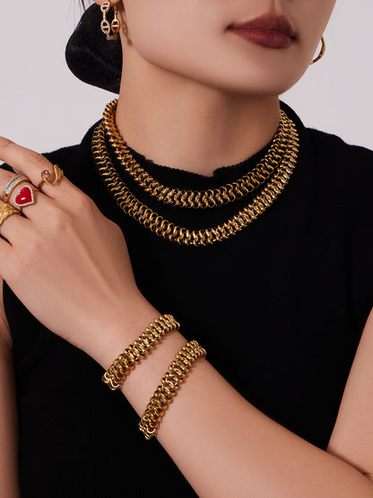 316L Stainless Steel Fashion Stackable Chunky Cuban Link Chain Bracelet - Image 22