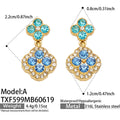 Style A Blue Zircon Gold Earrings (TXF599) / Default