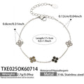 Bracelet / Black Zircon Steel Tone / 17+5cm
