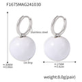 Steel White Enamel / Earrings
