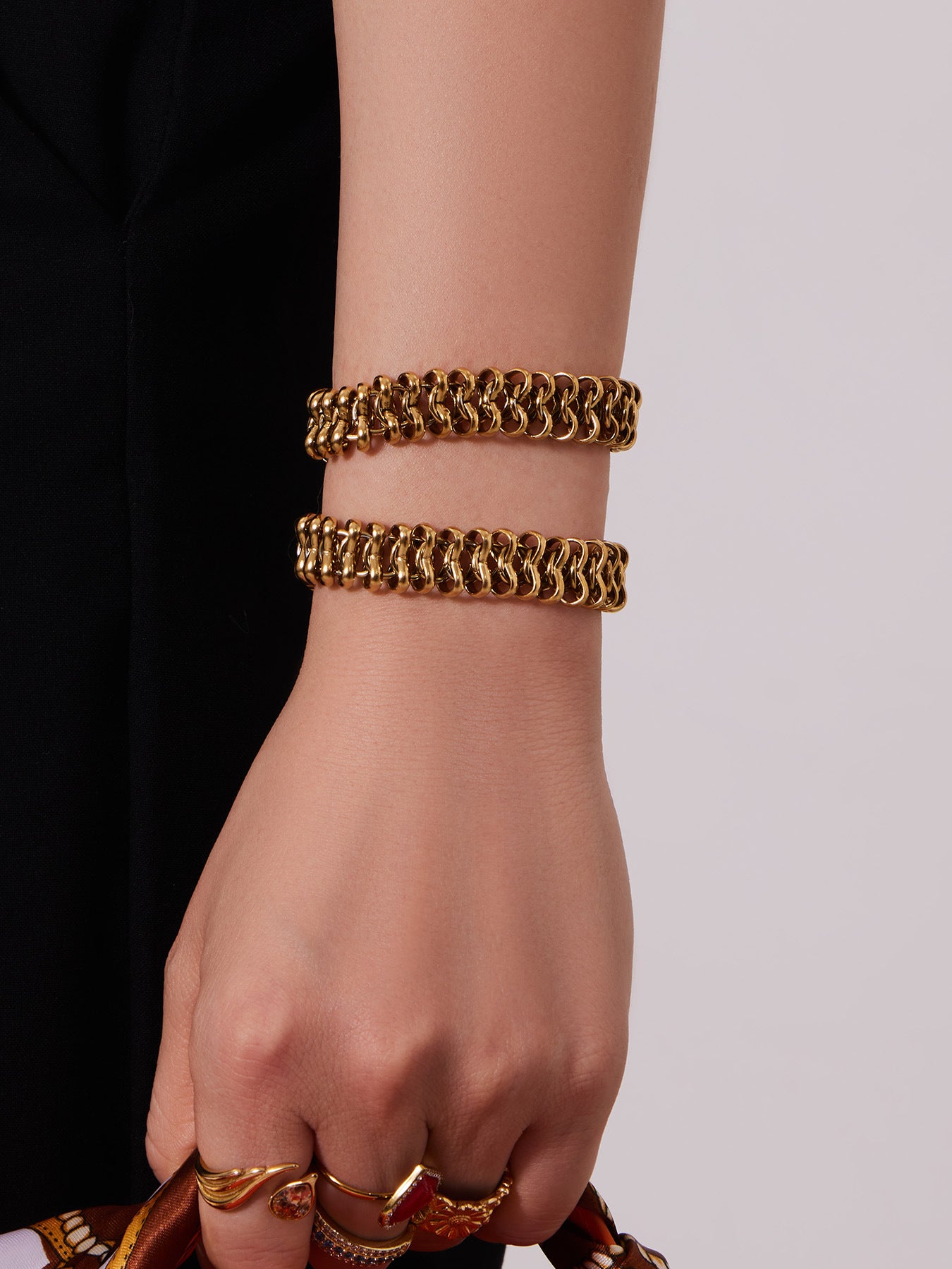 316L Stainless Steel Fashion Stackable Chunky Cuban Link Chain Bracelet - Image 26