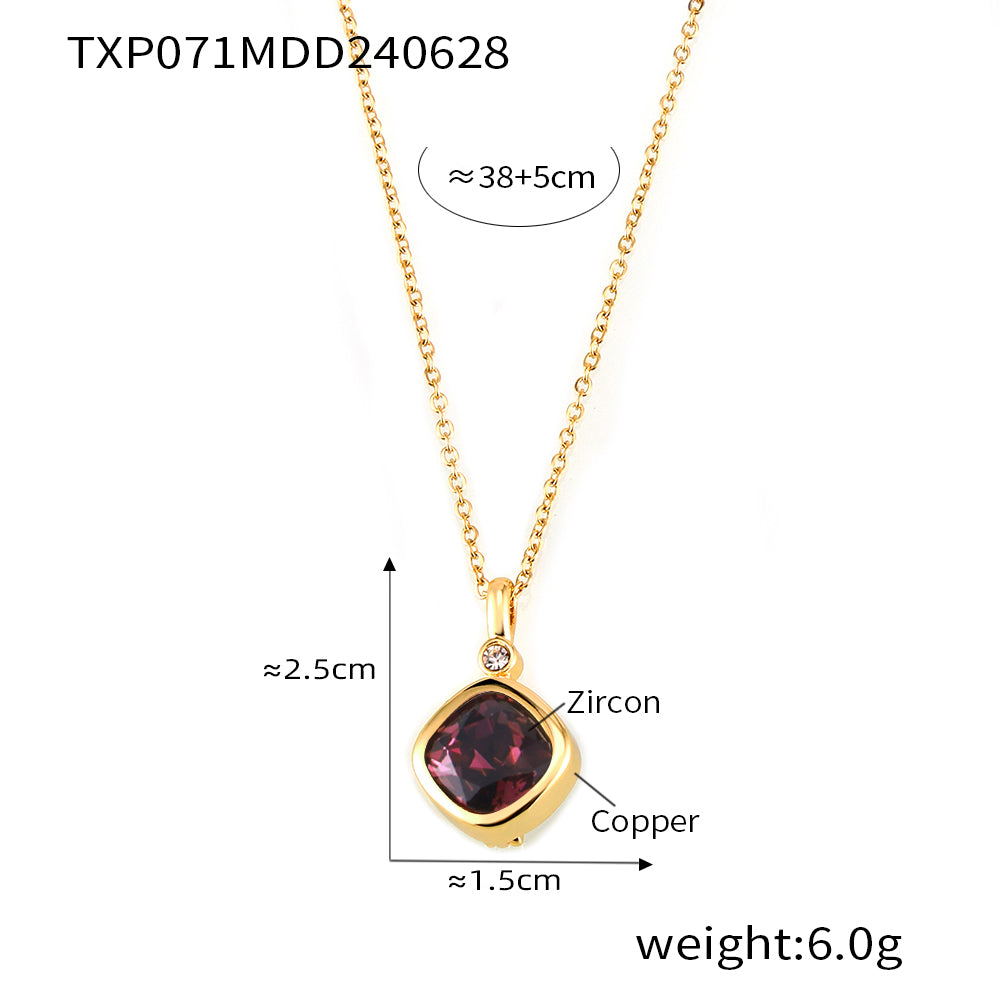 316L Stainless Steel 18K PVD Gold Colorful Zircon Earrings and Necklace Collection made with 316L stainless steel and 18K PVD gold finish for wholesale jewelry buyers - image 27