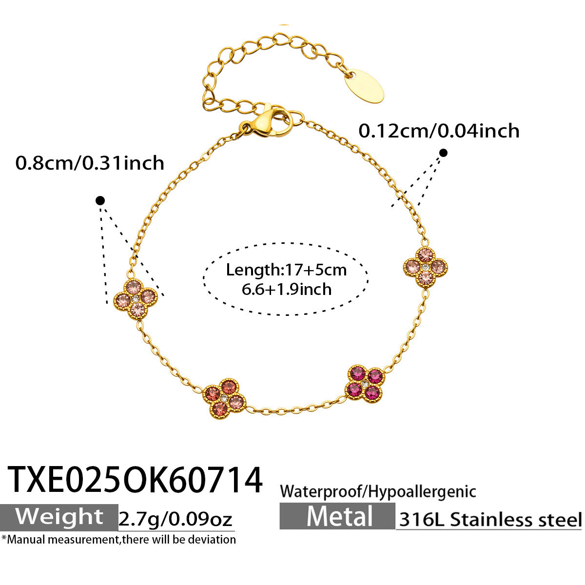 316L Stainless Steel 18K PVD Gold Clover Zircon Necklace and Bracelet Collection made with 316L stainless steel and 18K PVD gold finish for wholesale jewelry buyers - image 28