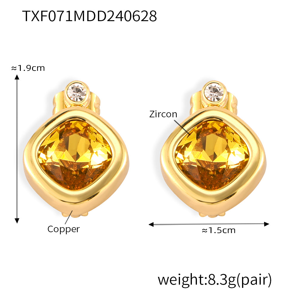 316L Stainless Steel 18K PVD Gold Colorful Zircon Earrings and Necklace Collection made with 316L stainless steel and 18K PVD gold finish for wholesale jewelry buyers - image 28