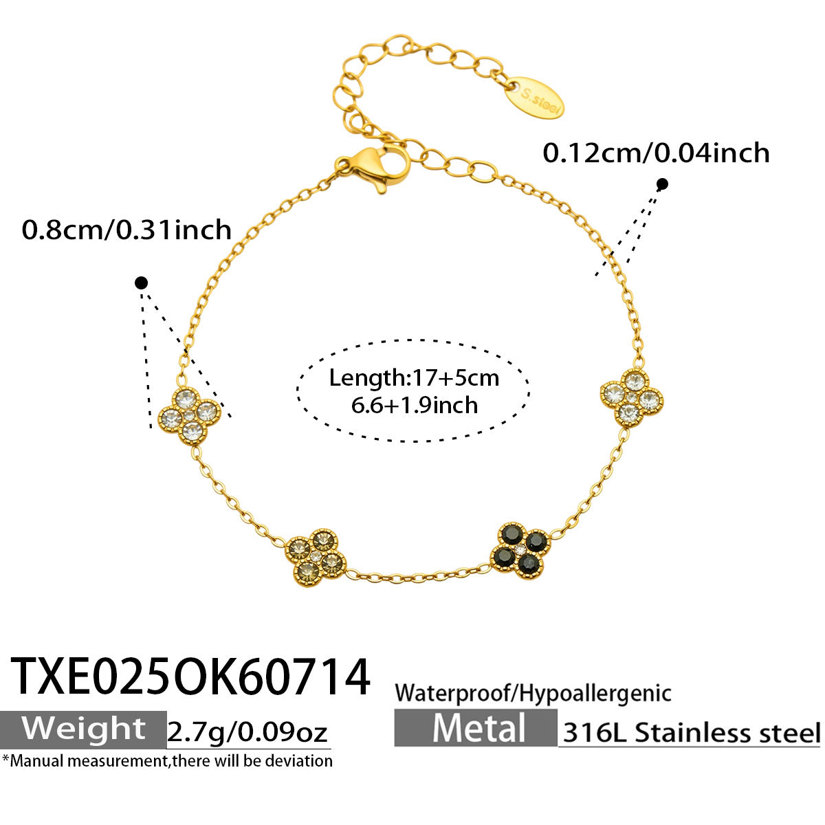 316L Stainless Steel 18K PVD Gold Clover Zircon Necklace and Bracelet Collection made with 316L stainless steel and 18K PVD gold finish for wholesale jewelry buyers - image 29