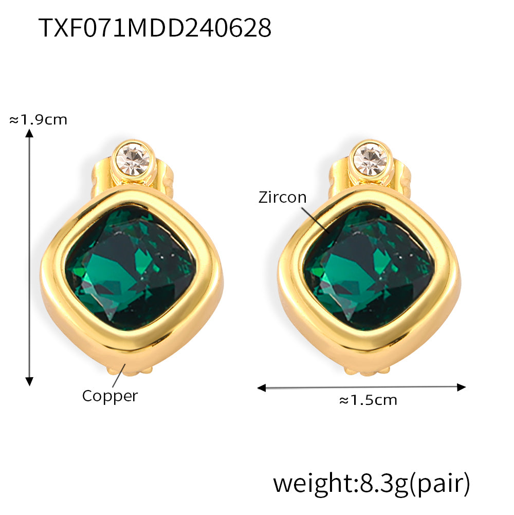 316L Stainless Steel 18K PVD Gold Colorful Zircon Earrings and Necklace Collection made with 316L stainless steel and 18K PVD gold finish for wholesale jewelry buyers - image 29